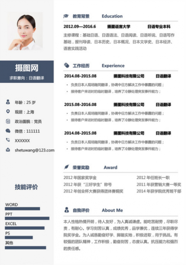 Desain CV dengan Gaya Jepang